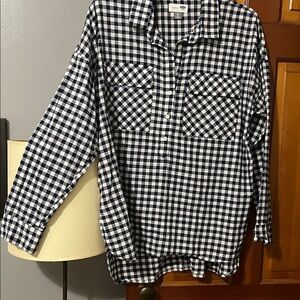 Old Navy-Navy and White Checkered Tunic